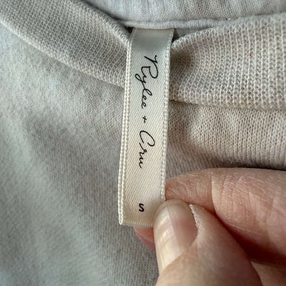 Rylee & Cru white tan the dye Sunshine on my Mind boxy cropped sweatshirt sz S - Picture 5 of 6